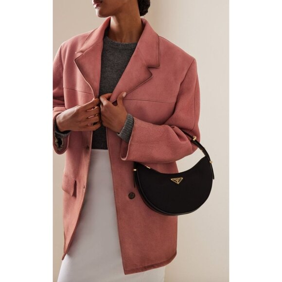 Prada Arque Nylon Mini Bag With Leather Trim in Black - Picture 2 of 9